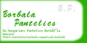 borbala pantelics business card